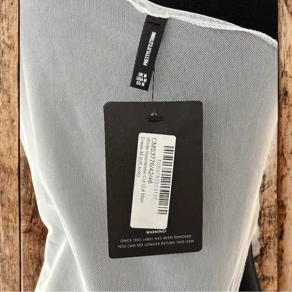 PrettyLittleThing White Sheer Cut Out One Shoulder Maxi Dress - Size M - NWT - Picture 6 of 7